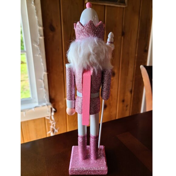 Pink Christmas Nutcracker Soldier Wooden Statue Holiday Decor Xmas Decoration - Picture 10 of 15